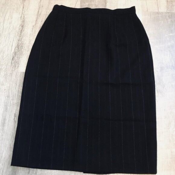 Giorgio Armani Le Collezioni Womens Black Pinstriped Pencil Skirt Sz 6 - Picture 9 of 12
